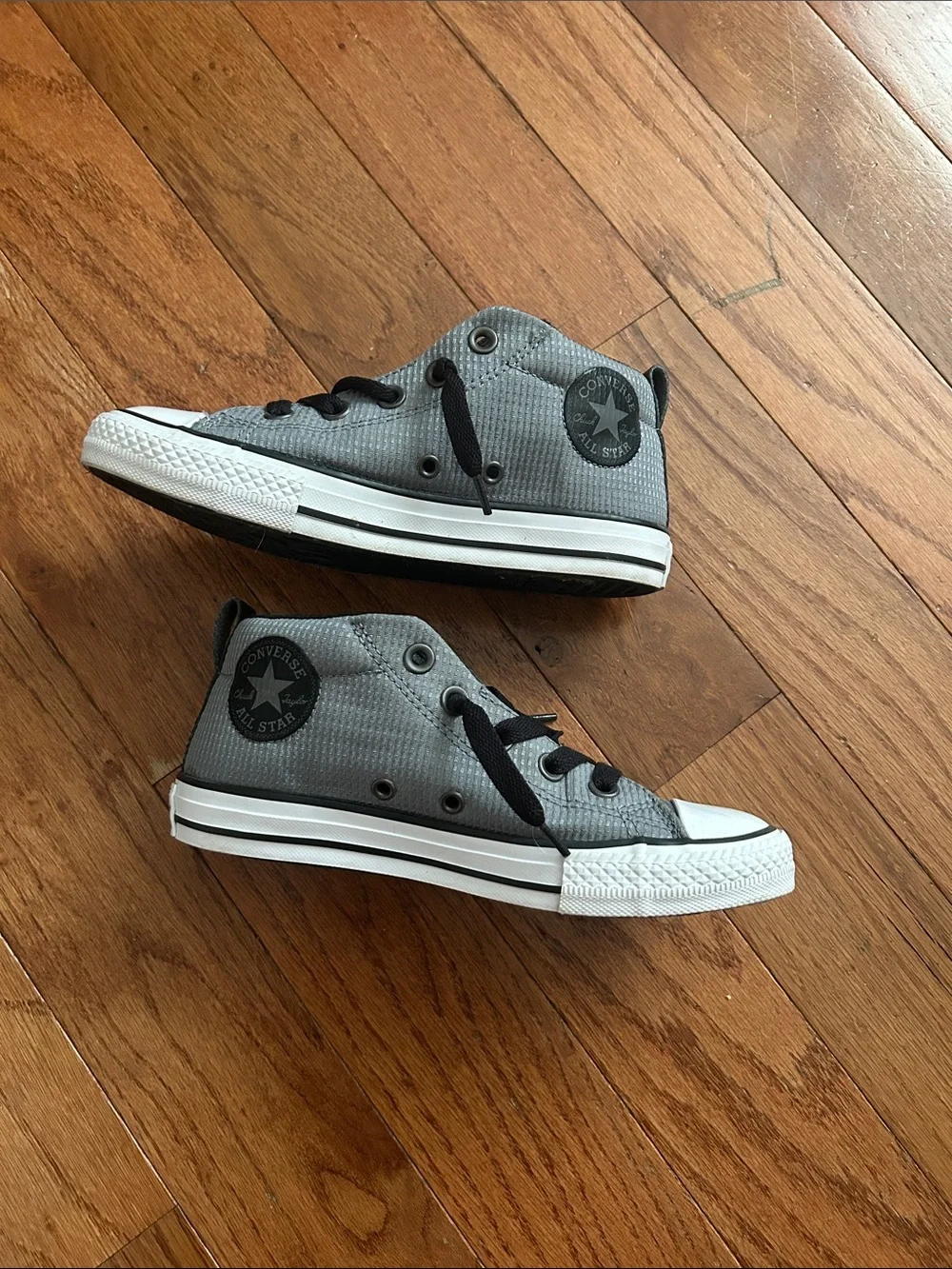 Converse Kids' Gray High-Top Sneakers with Black Accents